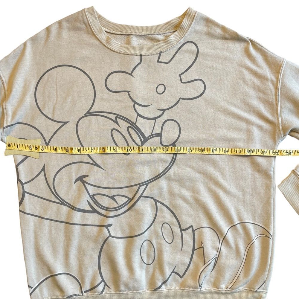 Disney Mickey Mouse Women's Cream Oversized Sweatshirt Size Small - Picture 3 of 4